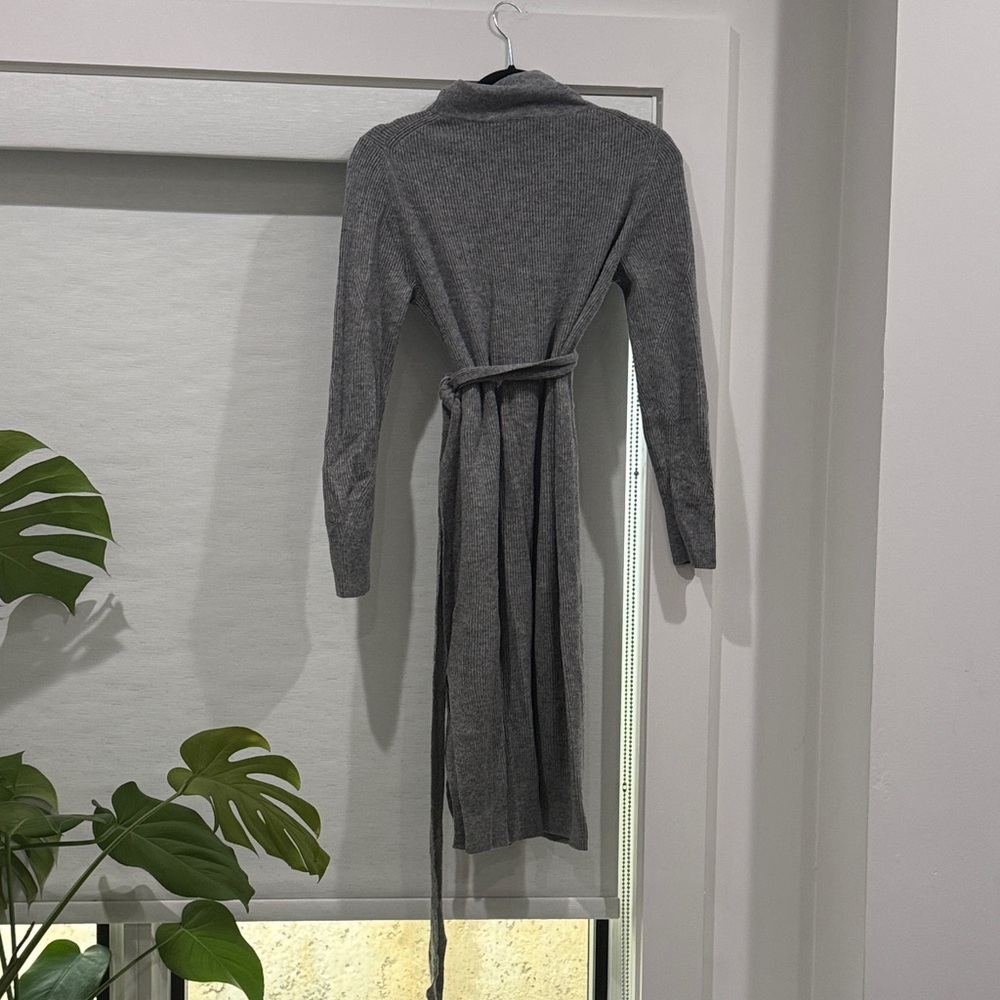Elegant Gray Women's Sweater Dress